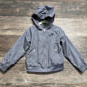 Nike Kids Gray Hooded Windbreaker Boys Jacket